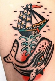 16张漂亮的彩色oldschool纹身图片作品