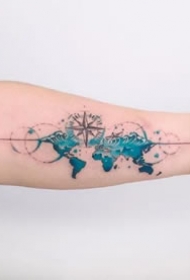 小臂彩色纹身--纹在小手臂上的一组彩色小清新纹身图案