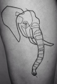 国外纹身师的一条线简约纹身图案作品欣赏