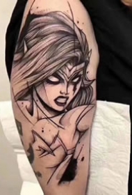 一组手臂和小腿上的动漫人物纹身图案欣赏缩略频道推荐图