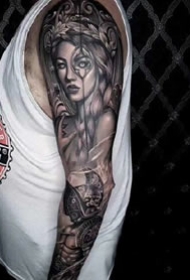 国外的欧美大花臂写实纹身图案作品9张