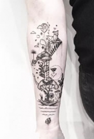 很有线条感的一组简约创意点刺纹身图案