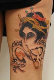 日式传统风格的一组小纹身图案作品