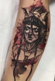 一组别致的暗黑带色彩的个性纹身图案欣赏