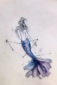 美人鱼刺青---唯美漂亮的一组小美人鱼纹身图案9张