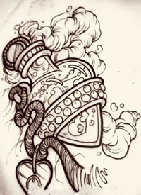 24张优秀的newschool线稿纹身手稿图案