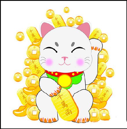 30张招财猫的彩色纹身手稿图案