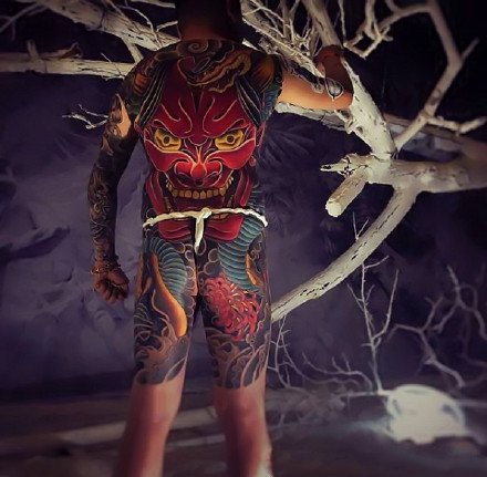 不错的日式传统般若纹身作品图片8张