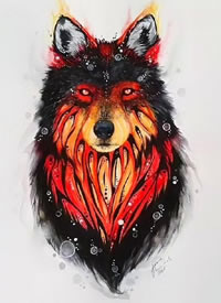 19张眼神犀利的精品狼头纹身手稿图案欣赏