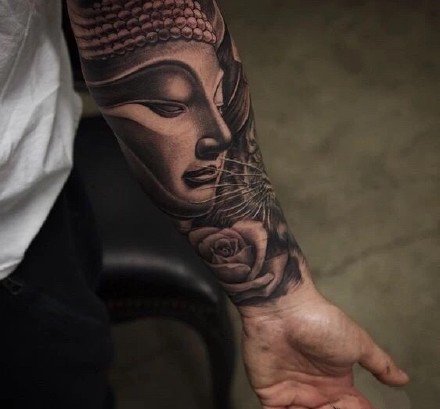 9张手臂上很不错的佛像纹身图案作品图片