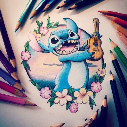 卡通角色“史迪仔”系列纹身图案作品