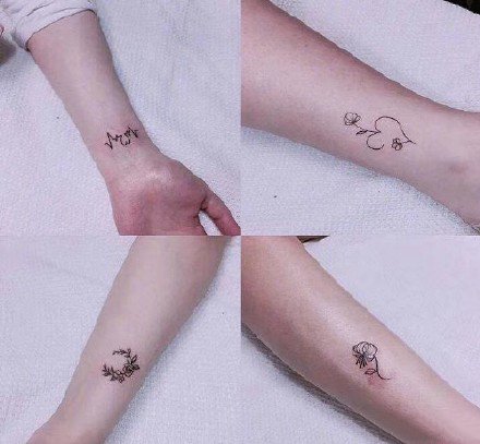 纹身店报价格在200元左右的女生小清新纹身图案参考