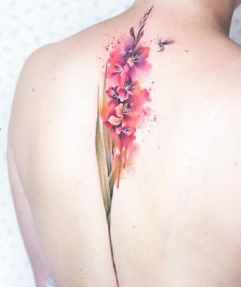 淡淡的水彩色小清新纹身图案作品9张