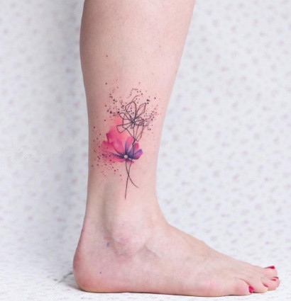 淡淡的水彩色小清新纹身图案作品9张