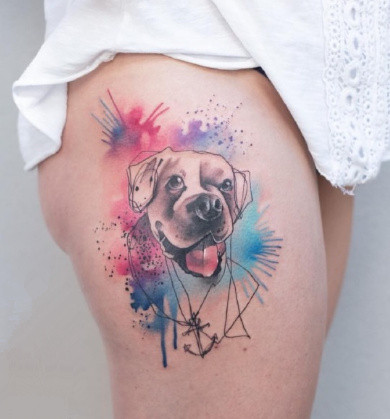 淡淡的水彩色小清新纹身图案作品9张