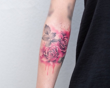 淡淡的水彩色小清新纹身图案作品9张