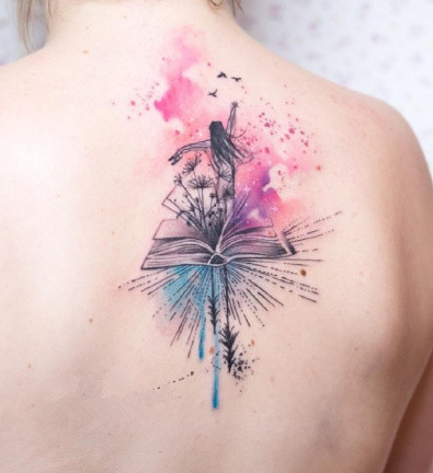 淡淡的水彩色小清新纹身图案作品9张