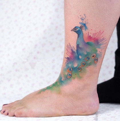 淡淡的水彩色小清新纹身图案作品9张