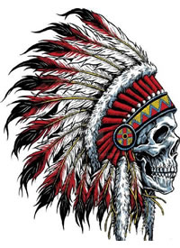 18张印第安异域风情的骷髅纹身手稿图案