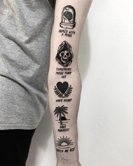 ​趣味黑色线条小图--曼彻斯特纹身艺术家 Neil Preston