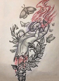 手控爱好者喜欢的关于手的创意纹身手稿图案