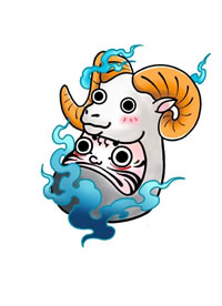 Q版的创意达摩星座纹身手稿素材图案欣赏