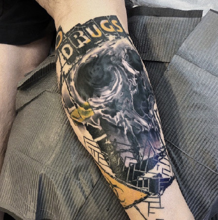 很富有设计感的一组涂鸦纹身作品图案