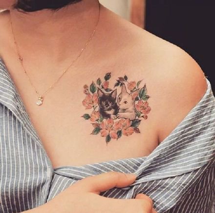 可爱的萌萌哒宠物小猫咪纹身作品图案