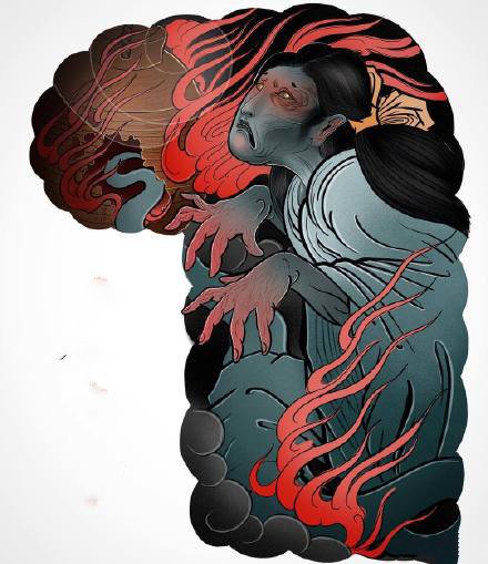 创意彩色半甲纹身-9张彩色创意的半甲纹身图案欣赏