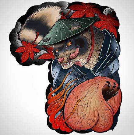 创意彩色半甲纹身-9张彩色创意的半甲纹身图案欣赏