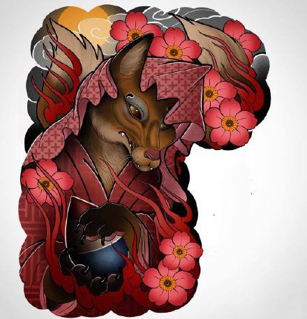 创意彩色半甲纹身-9张彩色创意的半甲纹身图案欣赏