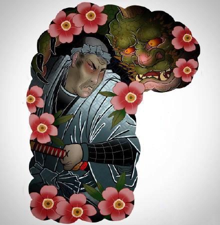 创意彩色半甲纹身-9张彩色创意的半甲纹身图案欣赏