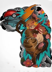 创意彩色半甲纹身-9张彩色创意的半甲纹身图案欣赏