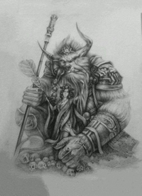 9张关于牛魔王的纹身手稿图案线稿