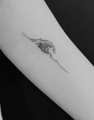 超简约的一组海浪浪花纹身图案欣赏