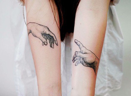 恋人纹身--唯美的一组小清新情侣成对纹身图案