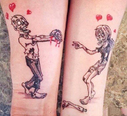 恋人纹身--唯美的一组小清新情侣成对纹身图案