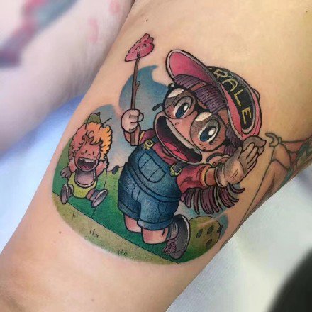 彩色的一组影视电影中的小动物卡通纹身图案