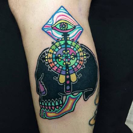 很有街头风格的一组彩色手臂纹身作品图片