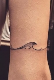 超简约的一组海浪浪花纹身图案欣赏
