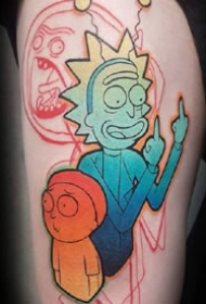 很有创意的绿色调卡通纹身作品图案欣赏