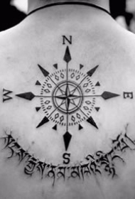 一组指南针相关的纹身作品图案8张