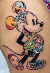 小时候动画片里的卡通角色彩色纹身图案作品