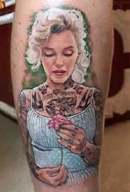 欧美人像的写实风格肖像纹身图案9张