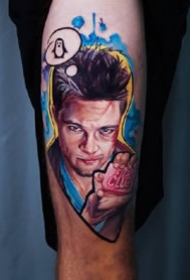 有点写实感觉的创意欧美彩色人物纹身图案