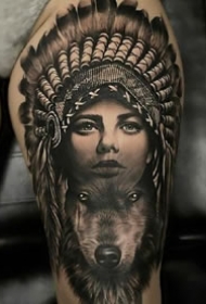 印第安女郎的一组9张纹身图案作品欣赏
