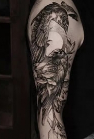 男性喜欢的霸气黑灰点刺纹身图案作品9张