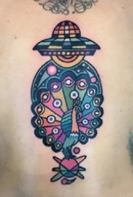 炫彩色的一组创意个性彩色纹身作品图片