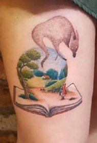 9张小清新的彩色小插画纹身作品图