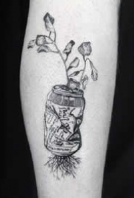 复古版画风格的一组黑色小纹身图案